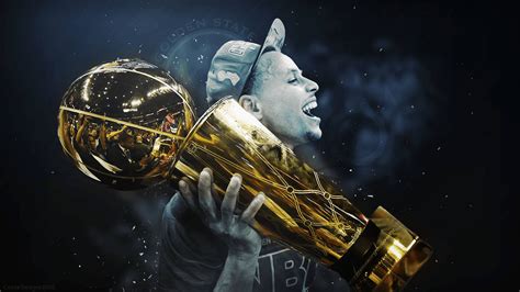 Download Stephen Curry With Trophy Wallpaper | Wallpapers.com