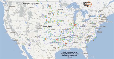 Hail Map for August 2012 - Interactive Hail Maps