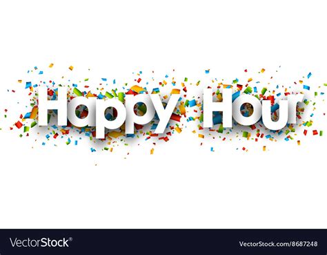 Happy hour paper banner Royalty Free Vector Image