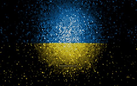 Download wallpapers Ukrainian flag, mosaic art, European countries, Flag of Ukraine, national ...