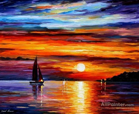 Leonid Afremov Quiet Sunset Oil Painting Reproductions for sale | Landscape paintings, Oil ...