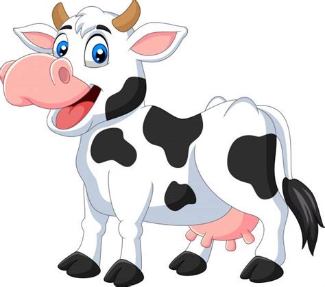 Cartoon Happy Cow Posing Isolated On White in 2020 | Cow cartoon images, Pet logo design, Happy cow