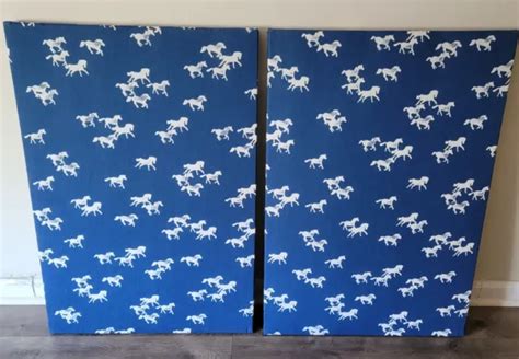 WILD HORSE RUN Sound Absorbing Acoustic Wall Panels SET of 2 $150.00 ...
