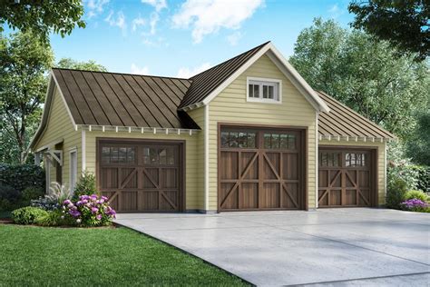 3-Bay Garage Plan with 1208 Square Feet of Parking - 360118DK | Architectural Designs - House Plans