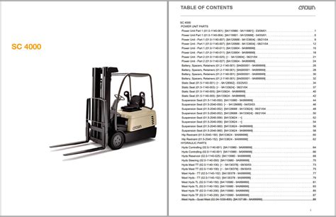 Crown Forklift SC 4000 Service Parts Manuals PDF