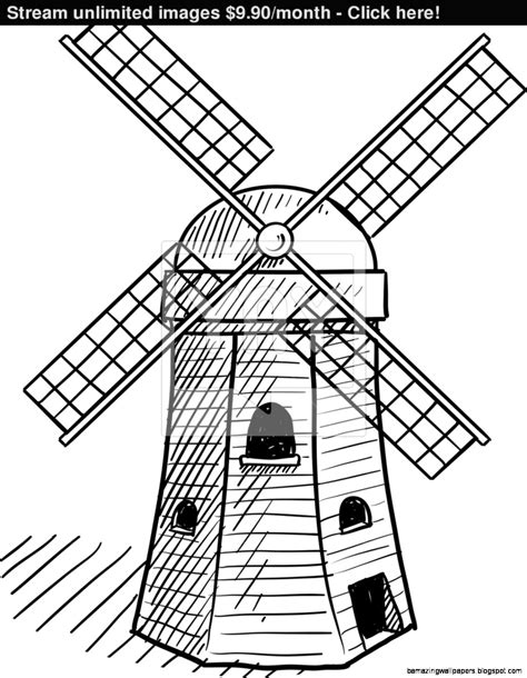 Dutch Windmill Drawing at GetDrawings.com | Free for personal use Dutch ...