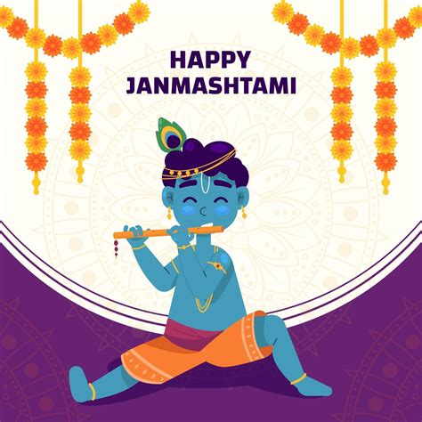 Happy Janmashtami Greeting Concept 2467566 Vector Art at Vecteezy