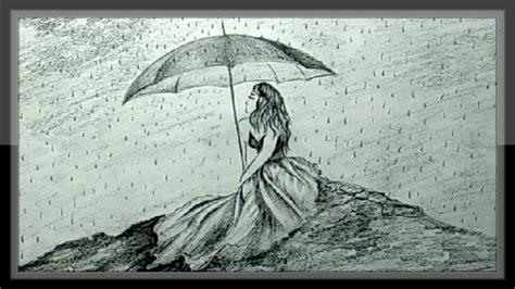 Rain Pencil Drawing