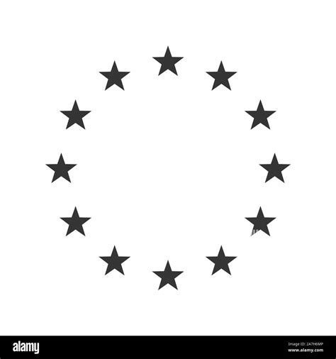 Vector Illustration of the EU flag stars. European Union icon isolated. The wreath of stars of ...