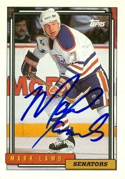 Mark Lamb autographed Hockey Card (Edmonton Oilers) 1992 Topps #230