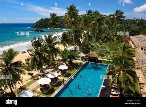 Sri Lanka, Southern Province, Weligama, Mirissa Beach, Paradise Beach Club hotel Stock Photo - Alamy