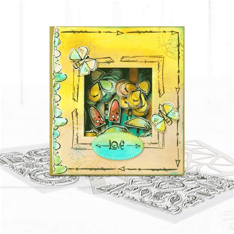 Create a colourful shadow box card using Stamp Soup, distress inks and watercolour paints ...