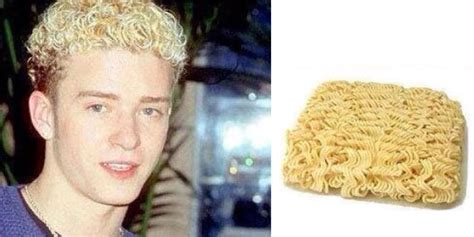 Justin Timberlake Ramen Noodle Hair