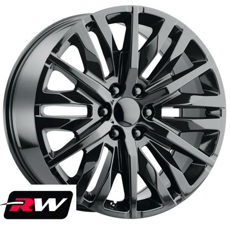 22 x9 inch GMC Sierra 1500 OE Replica Wheels Gloss Black 2019 Sierra ...