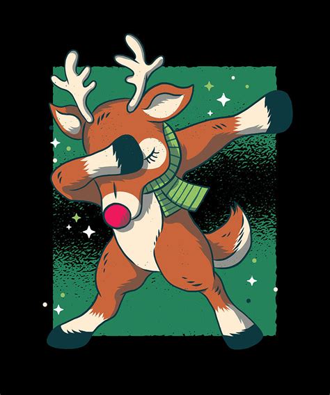 Funny Christmas Reindeer Dab Digital Art by Filip Kelekidis - Fine Art ...