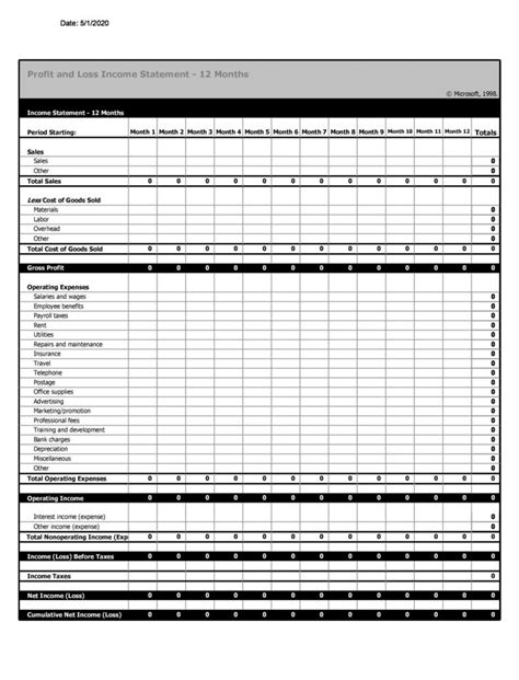 53 Profit and Loss Statement Templates & Forms [Excel, PDF]