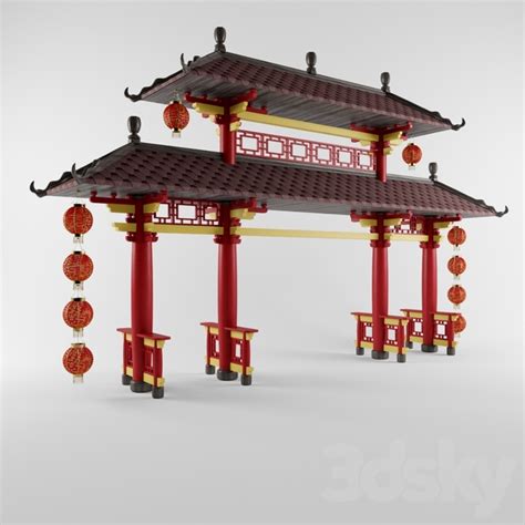 3d models: Other architectural elements - Chinese gate