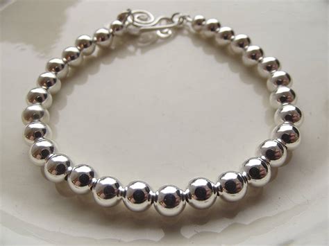 Sterling Silver Bead Bracelet By Lucy Kemp Silver Jewellery ...