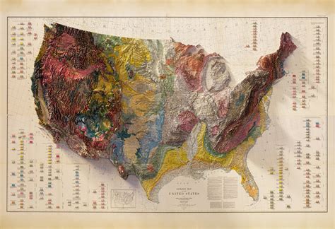 Geologic Map Of The State of Texas 1919 Vintage Reprint Historical Map ...