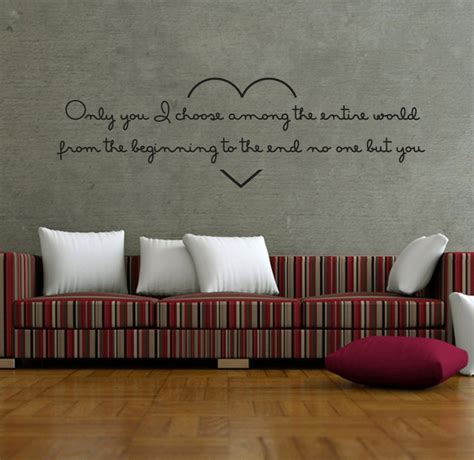 Wall Decal Quote Text Vinyl Sticker Home Decor Art Mural " Only you ..." 17.7" x 59". $42.00 ...