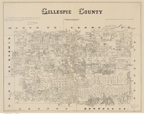 Gillespie County Texas 1879 - Old Map Reprint - OLD MAPS