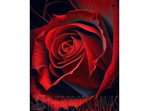 Georgia O'keeffe Inspired Red Rose Portrait: High-resolution Digital Download of Oil Painting ...