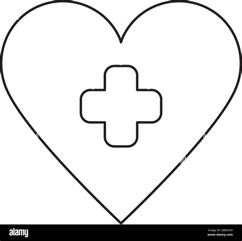 heart with cross symbol isolated icon Stock Vector Image & Art - Alamy