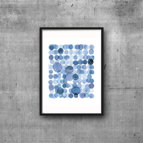 Blue Abstract watercolor painting Blue Watercolor Print | Etsy