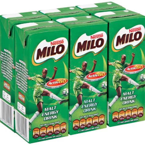 Nestlé Milo Malt Chocolate Flavoured Energy Drinks 6 x 200ml | Milkshakes | Dairy Drinks ...