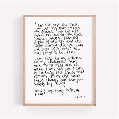 I Am Enough Hand Lettered Affirmation And Poetry Art Print– Healing Brave