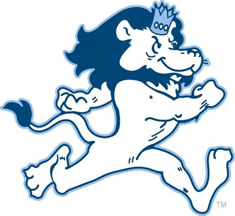 Old Dominion Monarchs Logo Mascot Logo (1974-1986) - Hustling/running Big Blue the lion wearing ...