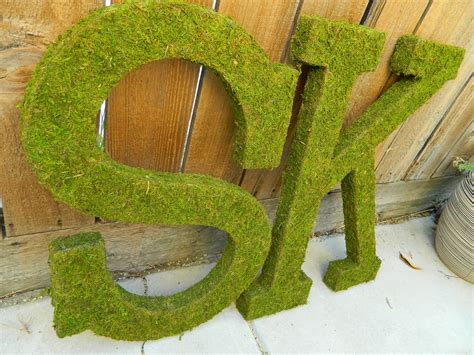 Moss letter | Moss covered letters, Moss letters, Paper mache letters