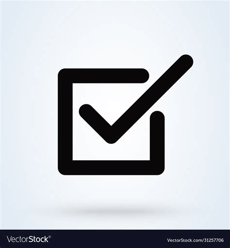 Black check mark in box sign icon tick symbol Vector Image