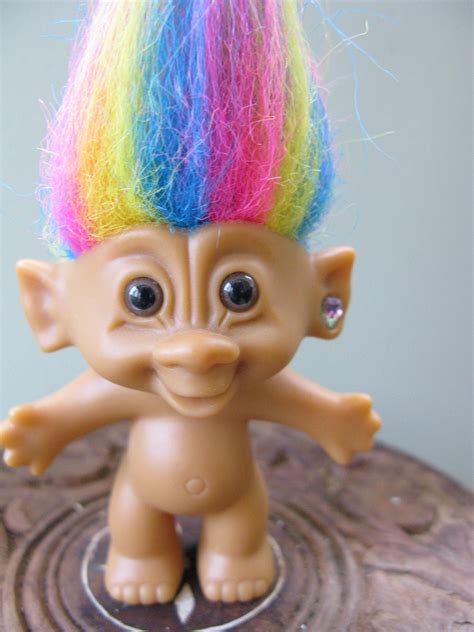 RAINBOW haired troll by Bright of America by TheShortList on Etsy