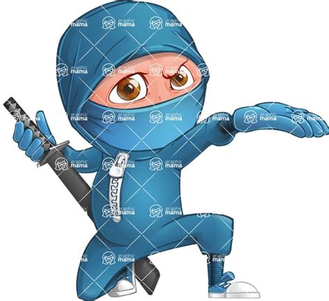 Ninja Boy Cartoon Vector Character / Showcase 1 | GraphicMama