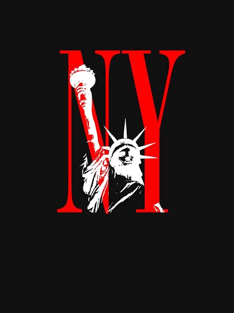 "New York NY Statue of Liberty Logo Design" T-shirt by FlagSilhouettes ...