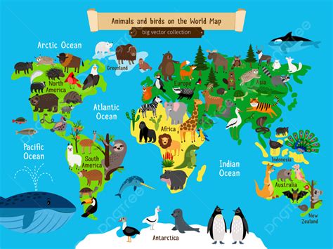 World Map Animals Globe Graphic Template Download on Pngtree