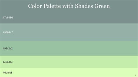 Color Palette With Five Shade Blue Smoke Cascade Summer Green Tea Green ...