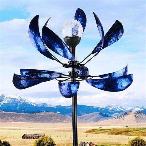 3D Wind Spinners With Solar Lights Dynamic Garden Dual Direction Decor For Gardeners Outdoor ...