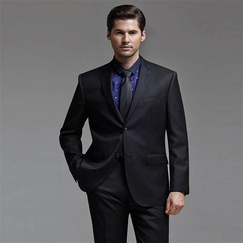 Classic Black Business Suit Groom Tuxedos Wedding Suit Maturation Slim Fit Formal Suits for Men ...