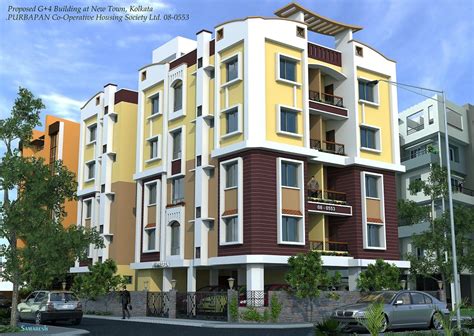 Free 3D Models - HOUSES - VILLAS - G + 4 Storied Building - by Samaresh Paul