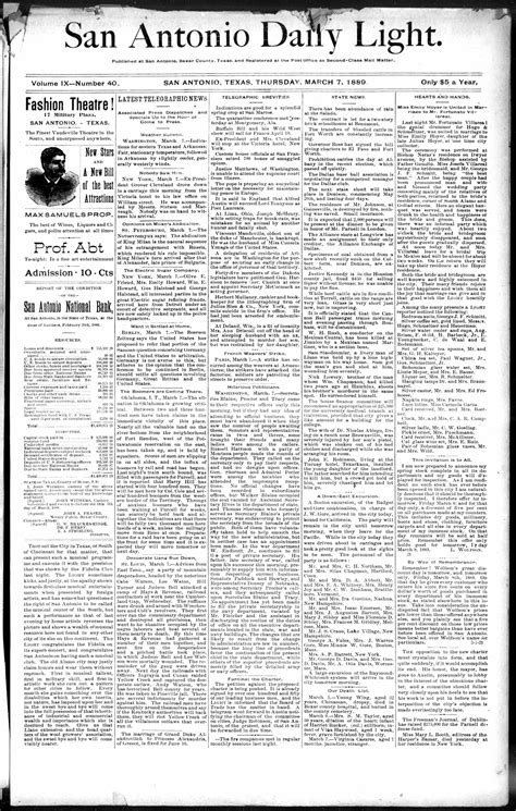 San Antonio Daily Light. (San Antonio, Tex.), Vol. 9, No. 40, Ed. 1 ...