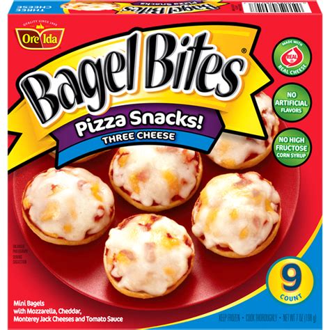 Bagel Bites Three Cheese Pizza Snacks, 9 count Box