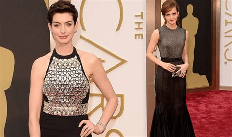 OSCARS 2014: Emma Watson and Anne Hathaway look chic in figure-hugging LBDs | Celebrity News ...