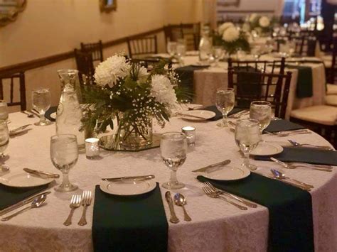Winter White & Green | Green wedding decorations, Wedding reception napkins, Green wedding ...