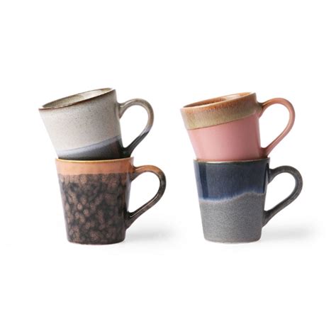 Ceramic 70s Espresso Cups - Set of 4 - Oak & CO | Designer Furniture and Accessories