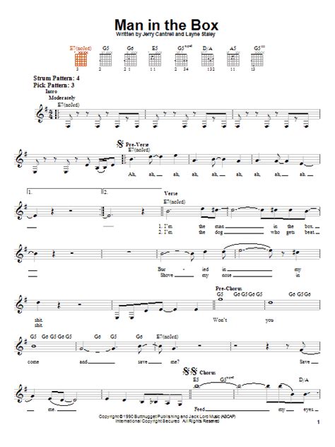 Man In The Box | Sheet Music Direct