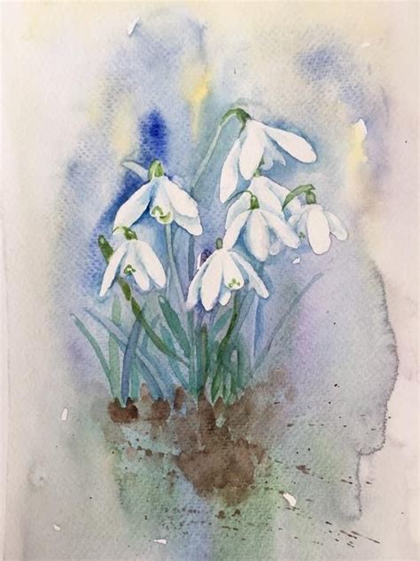 SNOWDROPS Flower Original Watercolour Painting by | Etsy UK | Flower ...