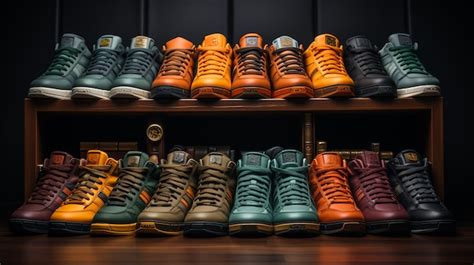 Premium AI Image | Different color of shoes in the storegenerative ai