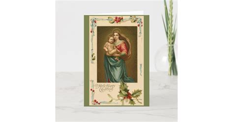 Vintage Madonna and Child Christmas Greeting Card | Zazzle